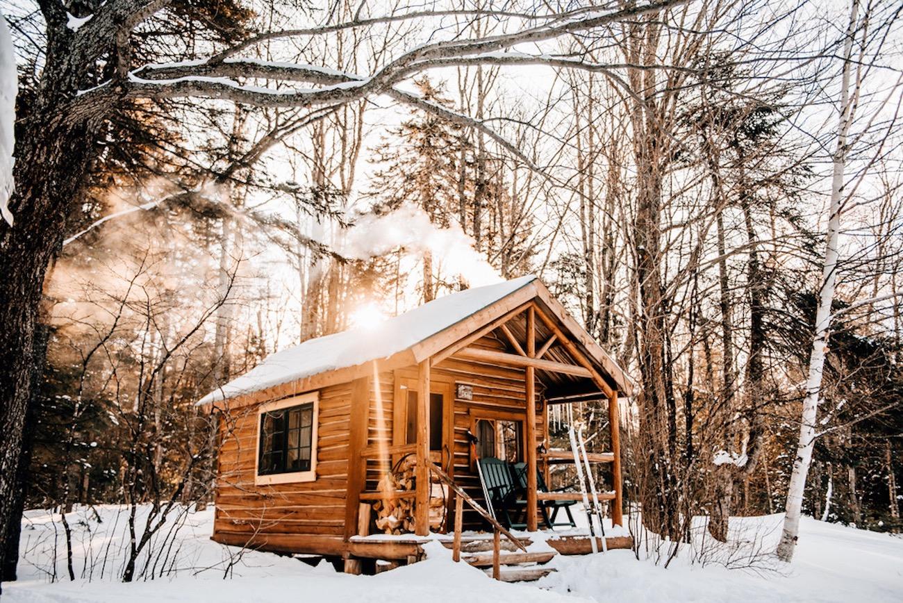 Little Lyford cabin in winter