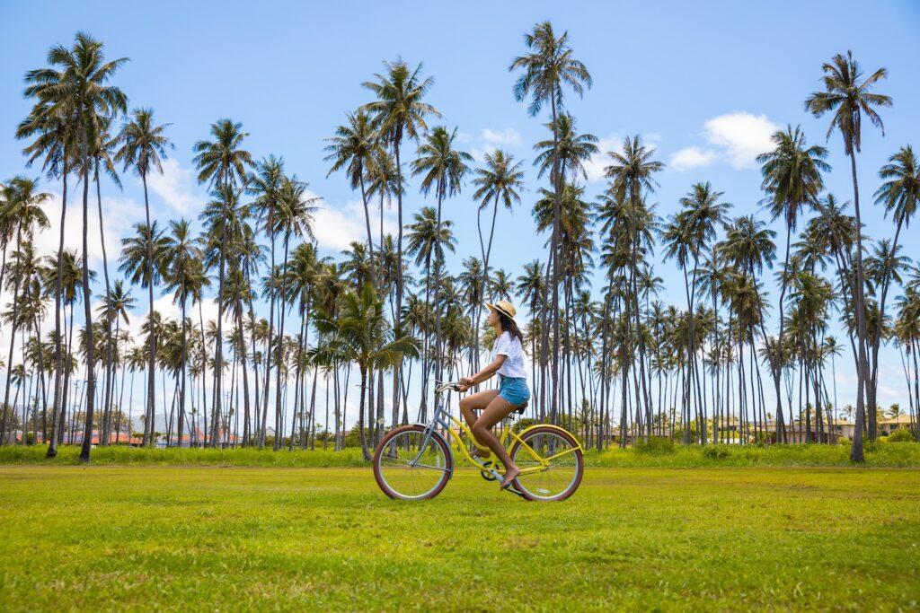 biking at Coco Palms